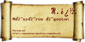 Mészáros Ágoston névjegykártya