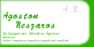 agoston meszaros business card