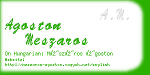 agoston meszaros business card